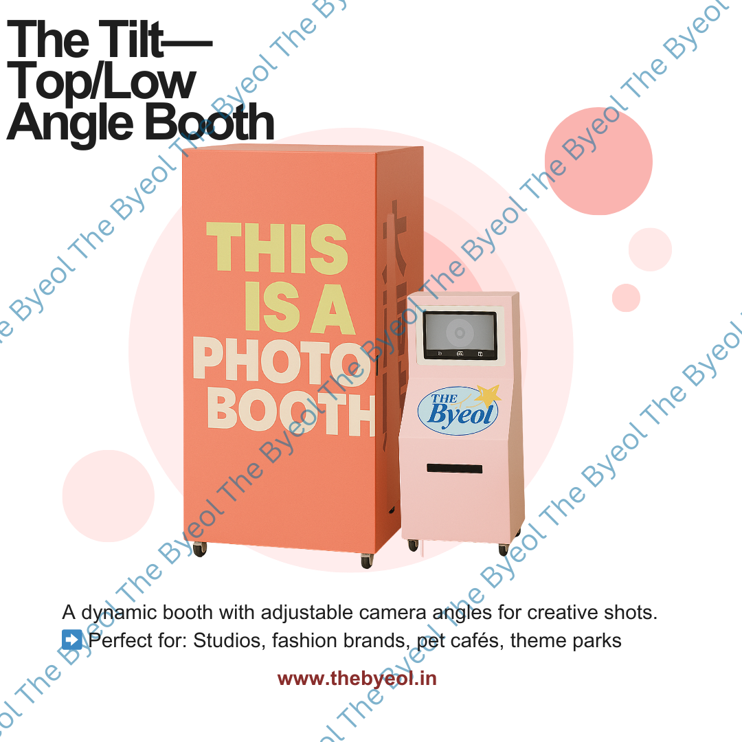 Tilt/Top-Low angle booth marketing graphic